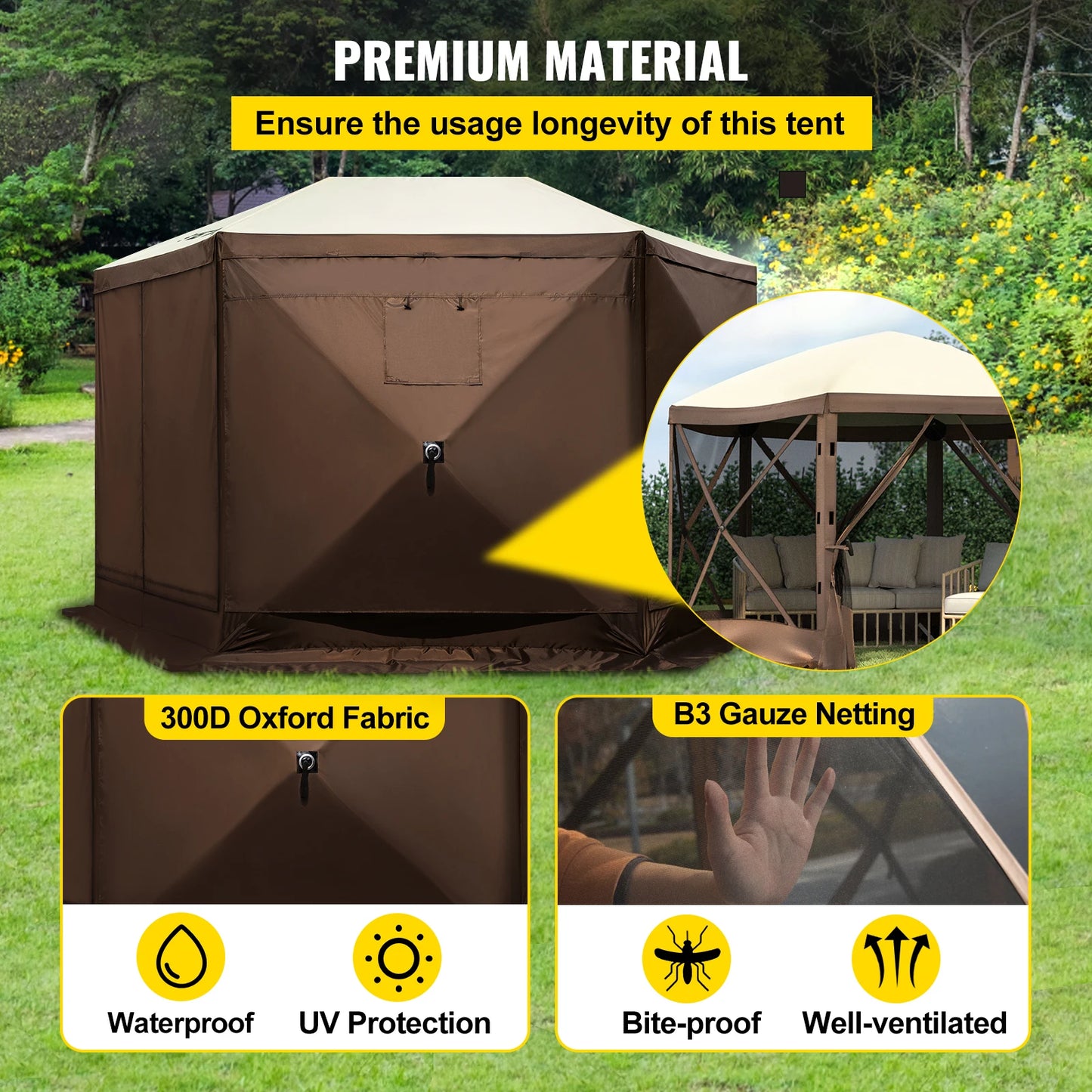 SucceBuy Pop Up Camping Gazebo Shelter For Outdoor Shade And Tents