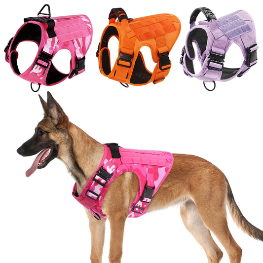 Military Camouflage Dog Harness German Shepherd Adjustable Tactical Vest