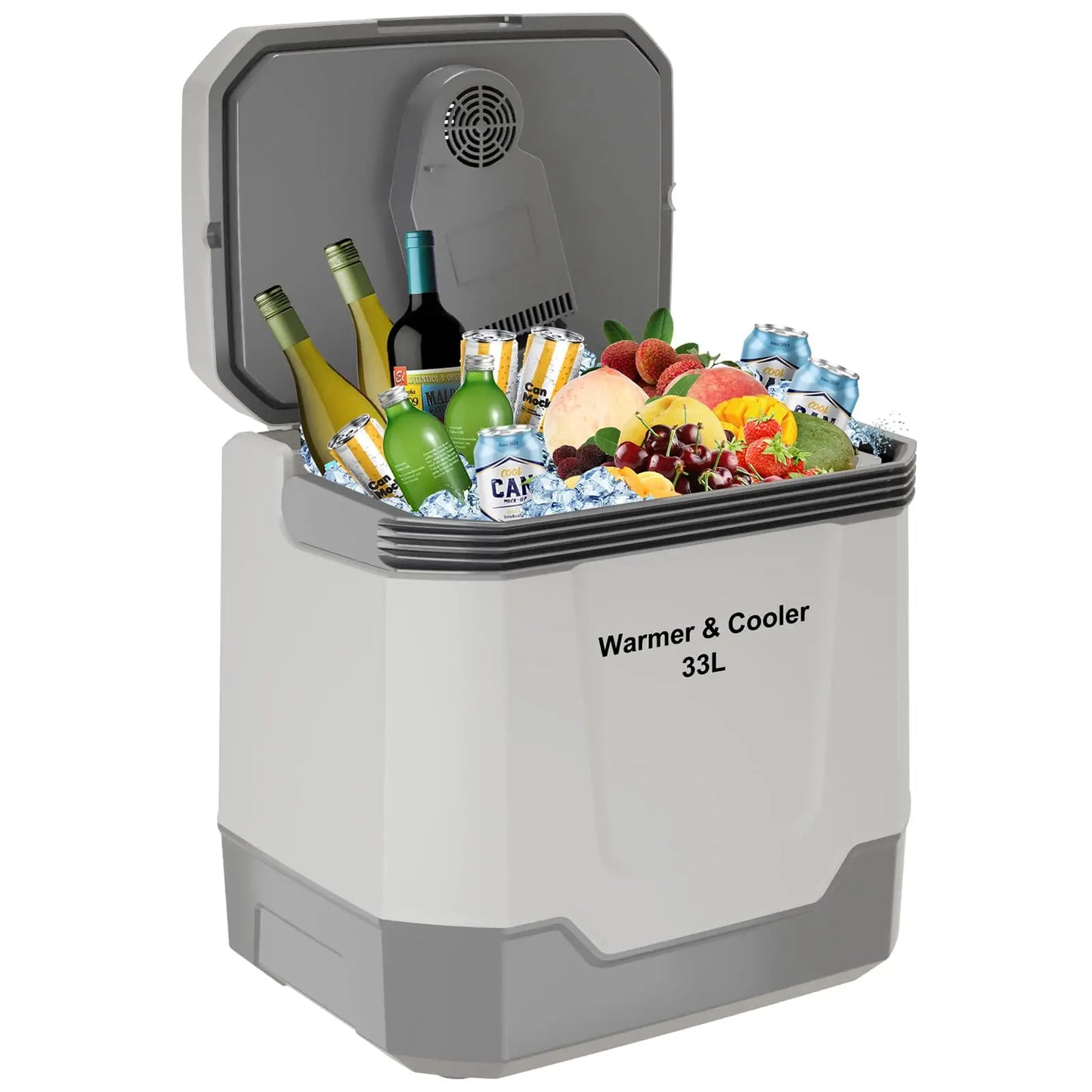 35 Quart Electric Cooler Warmer 12V Car Refrigerator 33L Plug In Cooler With 110V AC 12V DC Auto Lock Handle For Car Truck Home