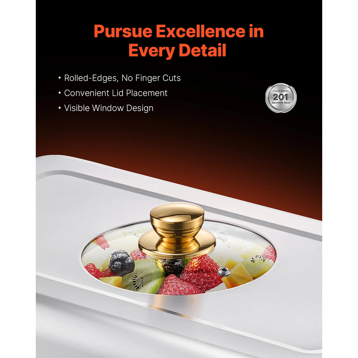 SucceBuy Stainless Steel Chafing Dish Buffet Set With Food Pans