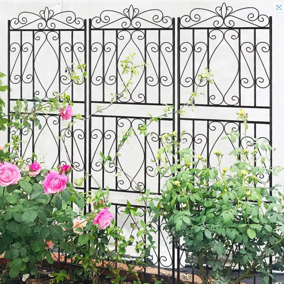 2pcs Tall Rustproof Metal Garden Trellis for Climbing Plants Plant Support Fence Decorative Garden Accessories