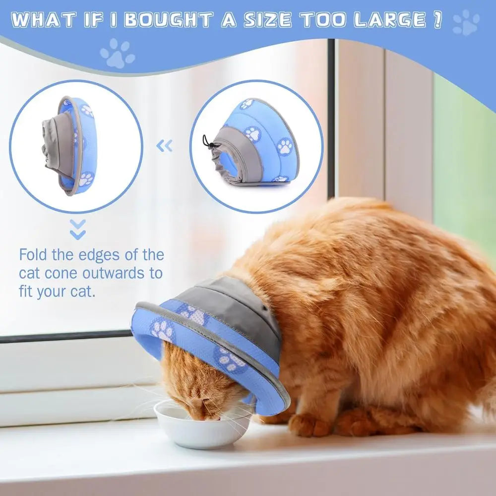 Cat Cone Collar Adjustable Elizabethan Protective Cone For Cats