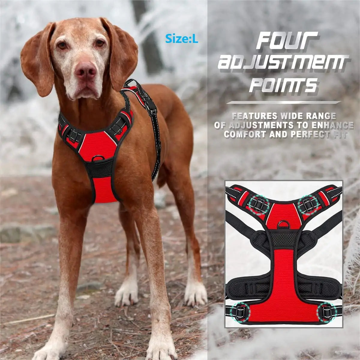 No Pull Dog Harness Clip Reflective Heavy Duty Large Dogs