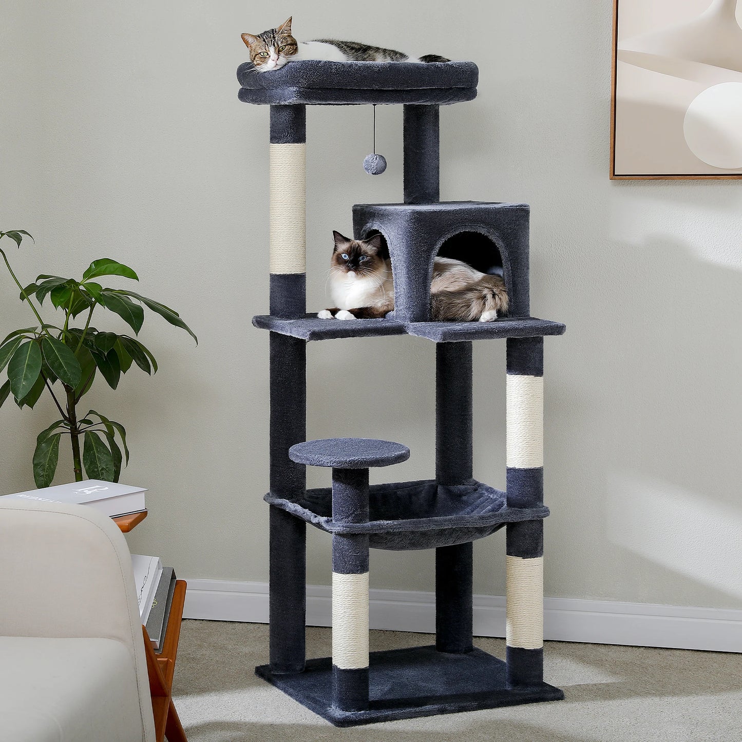 PAWZ Road Five Tier Cat Tree for Indoor Large Cats