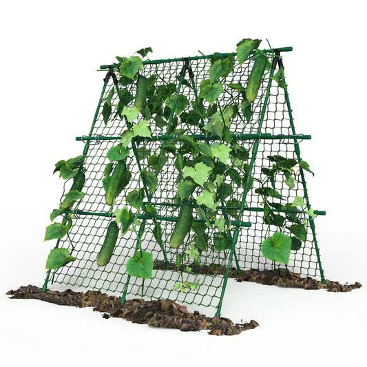 HiMISS Raised Bed Trellis A-Frame Garden Netting for Climbing Vegetables