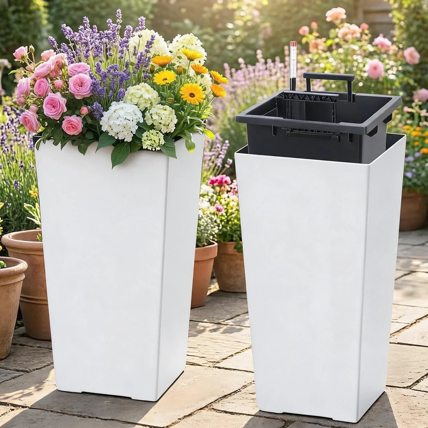 HiMISS Self Watering Planter Set of 2 for Indoor Outdoor