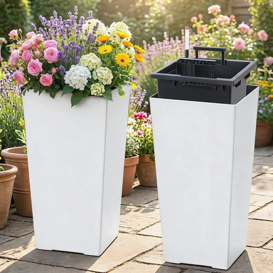 HiMISS Self Watering Planter Set of 2 for Indoor Outdoor