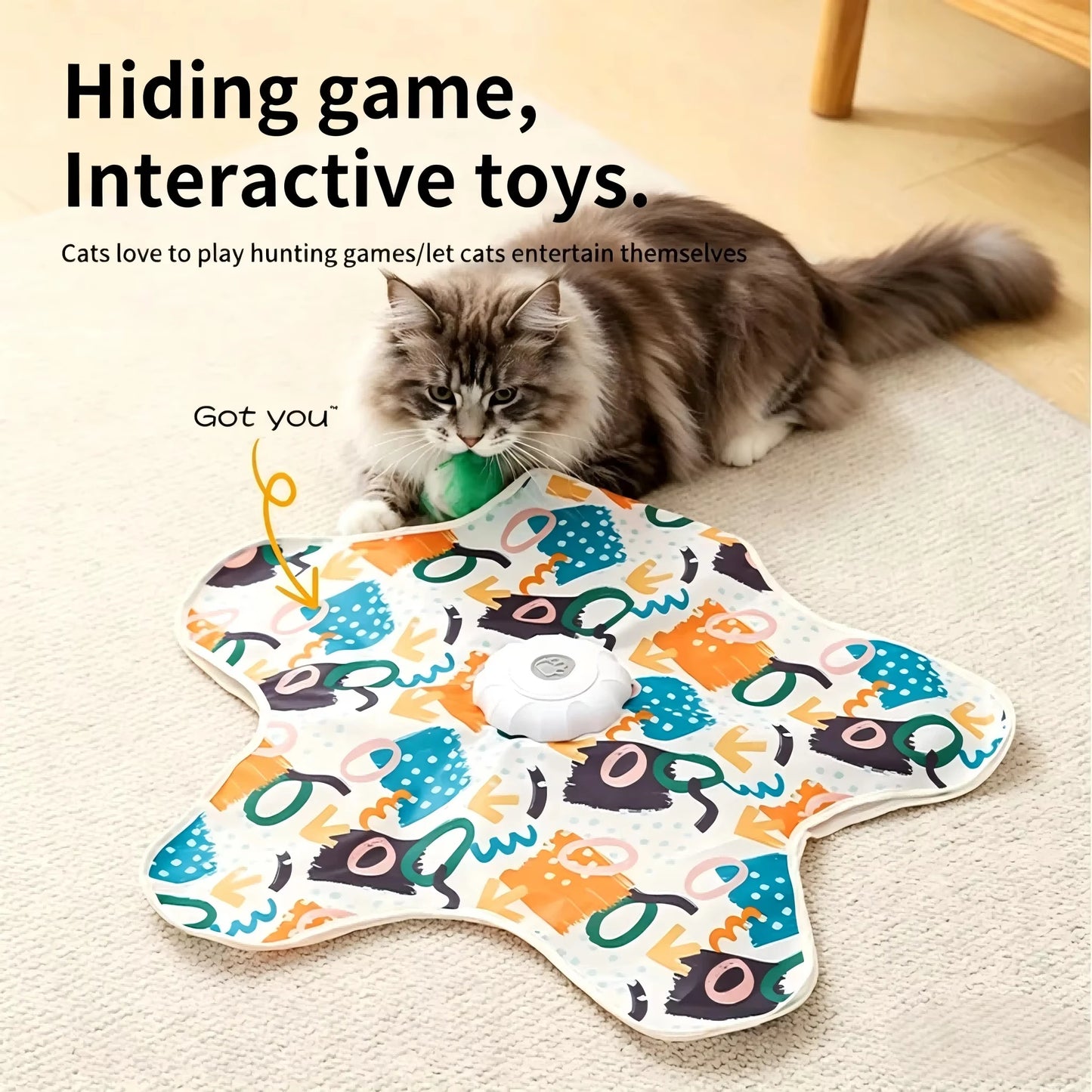 Automatic Interactive Cat Toy Hide And Seek Moving Feather