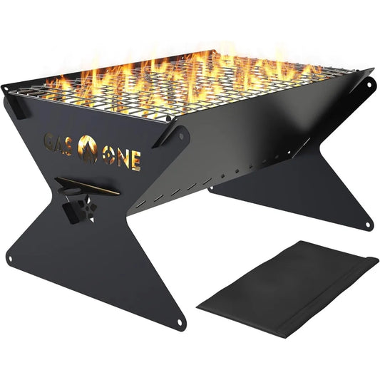 NBVCX Foldable Charcoal Grill Portable Camping Fire Pit Patio