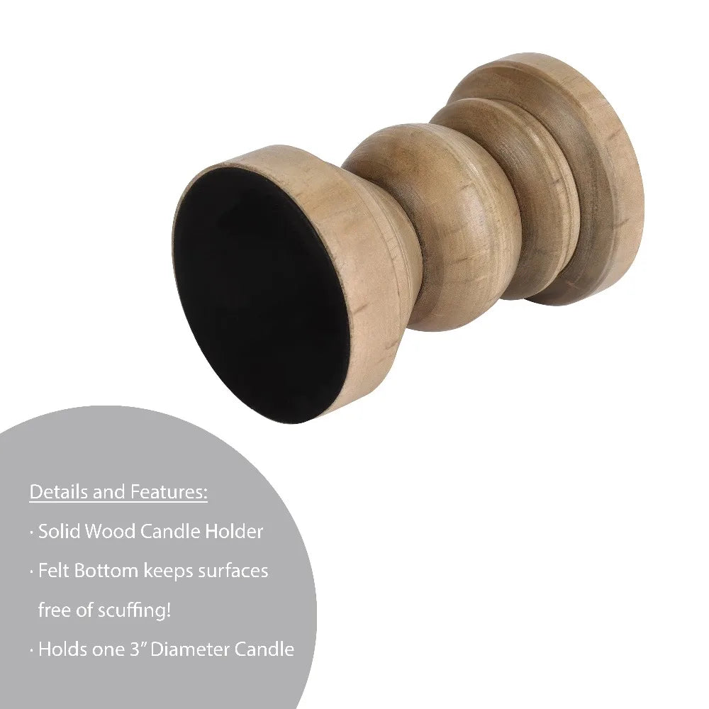Decorative Wood Pillar Candle Holder Natural Rustic Home Decor Centerpiece for Wedding Party Table Decor