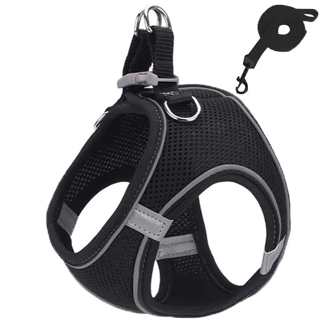 Reflective Cat Harness And Adjustable Leash Set For Cats And Small Dogs