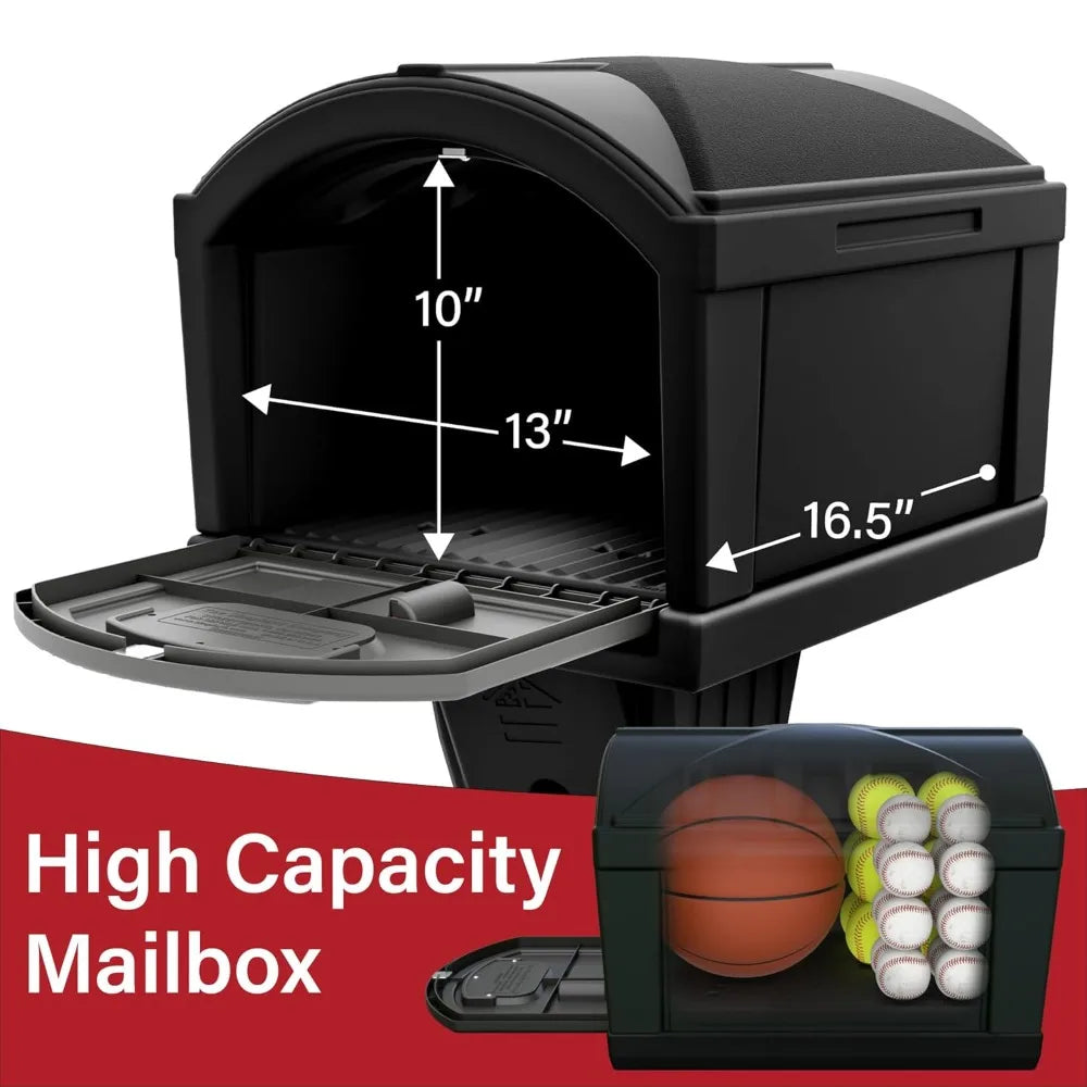 Extra Large Capacity Mailbox & Post Cover, Durable Double-Wall Weather-Resistant Outdoor T4 Size Black, Custom