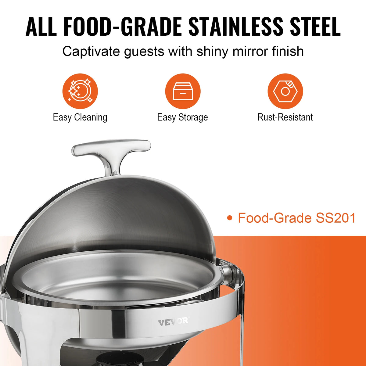 SucceBuy Roll Top Stainless Steel Chafing Dish Buffet Warmer Set