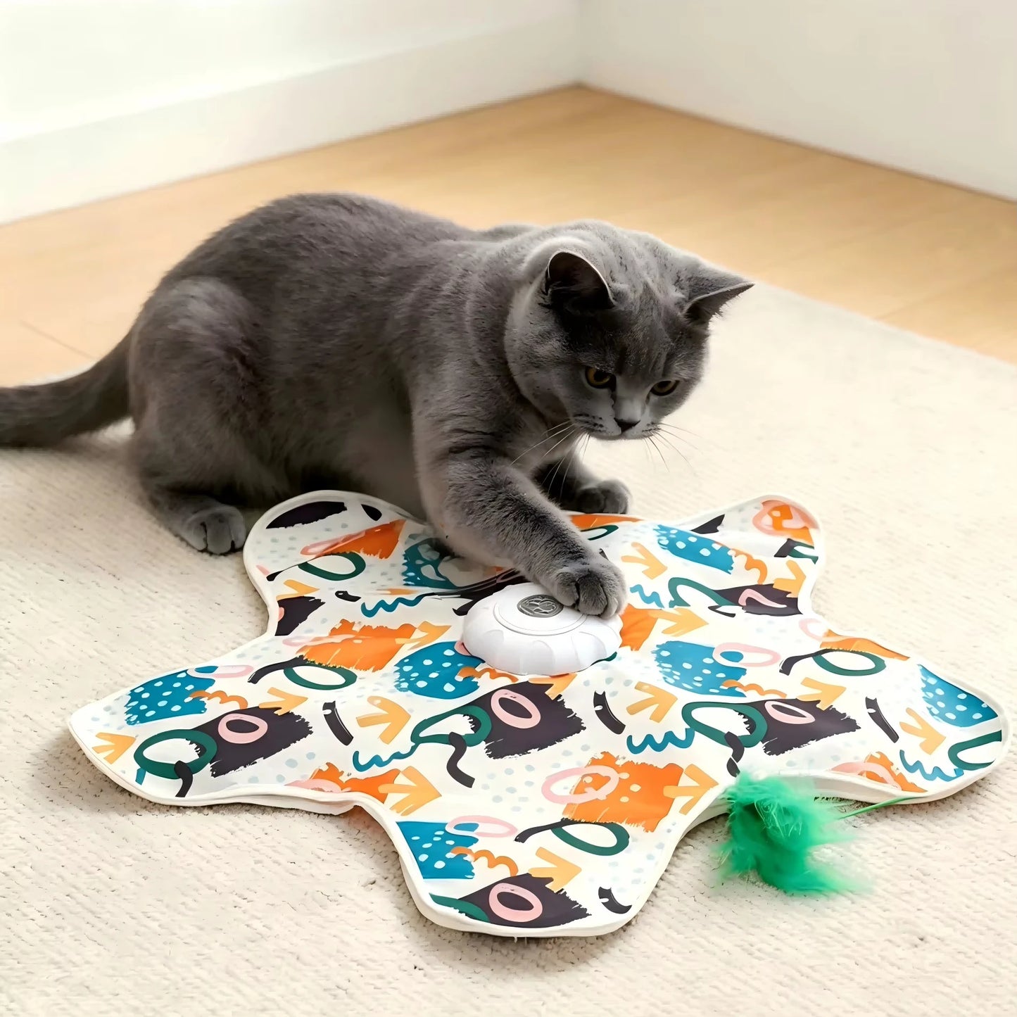 Automatic Interactive Cat Toy Hide And Seek Moving Feather