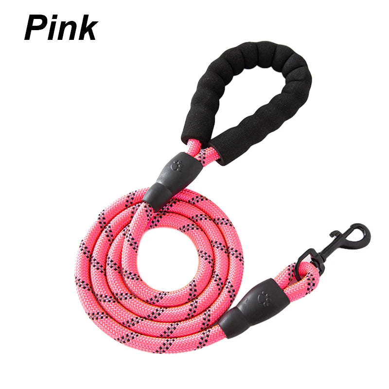 Nylon Reflective Foam Handle Leash For All Dogs Non Slip Adjustable