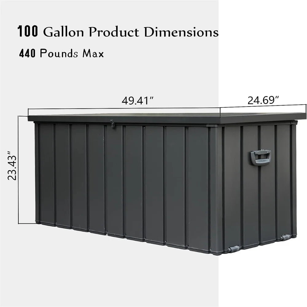 Outdoor Waterproof Storage Deck Box Lockable For Garden Tools Cushions