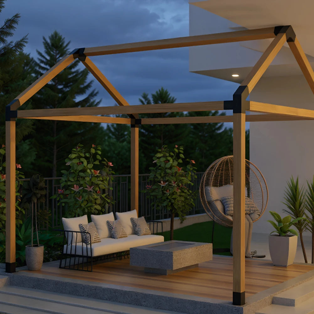 Alloet Pergola Kit With 3 Way Brackets And Screws For Pergolas