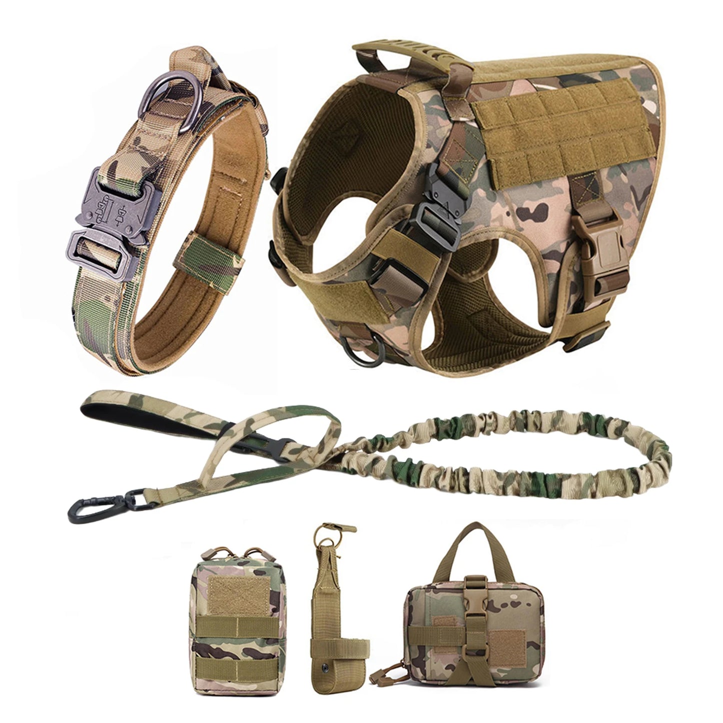 Tactical Dog Harness With Molle Pouches For Medium To Large German Shepherds