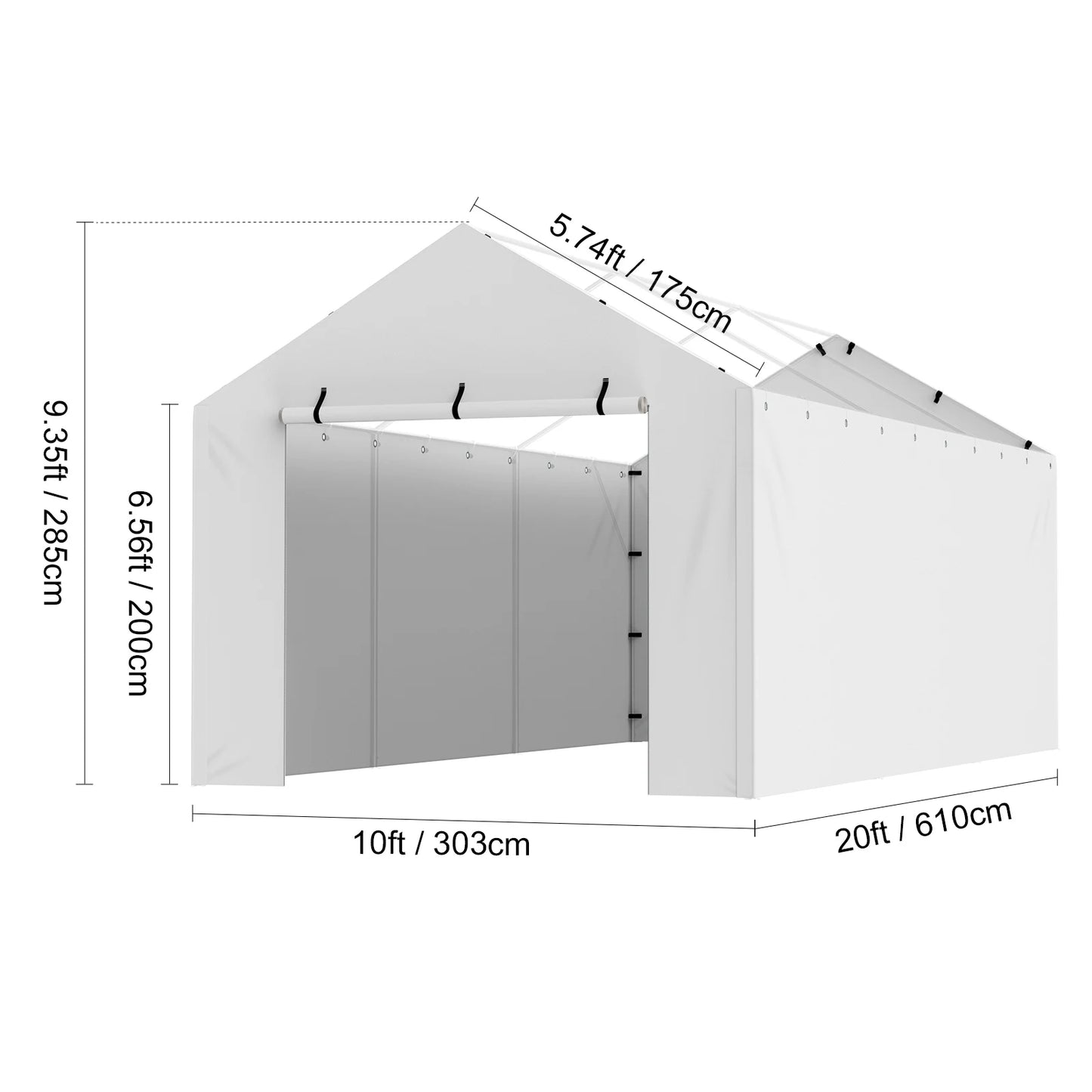 SucceBuy Carport Replacement Canopy Cover Garage Top Tent Shelter Tarp Heavy-Duty Waterproof & UV Protected （Frame Not Include）