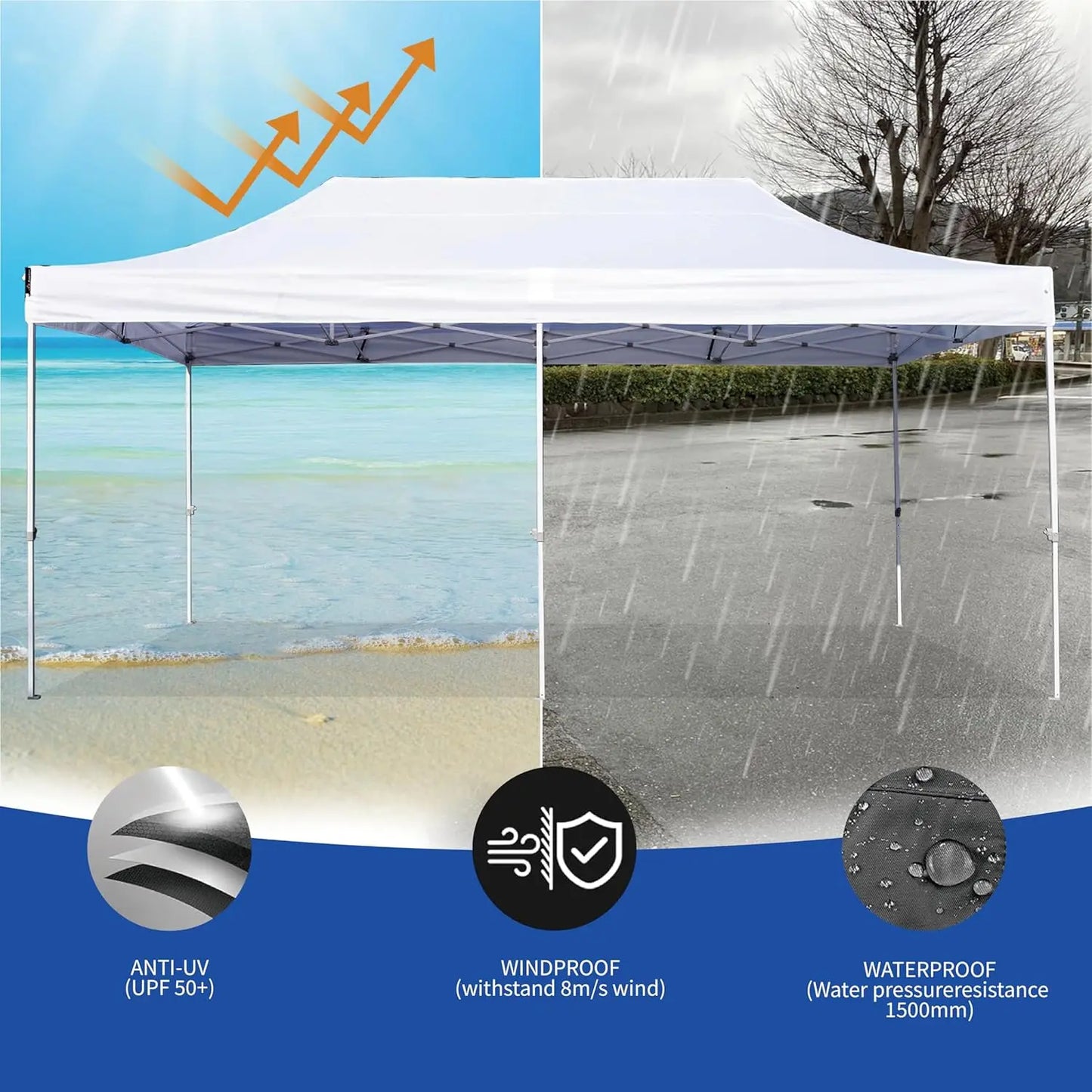 Pop Up Canopy Tent Heavy Duty Portable Outdoor Commercial Shelter