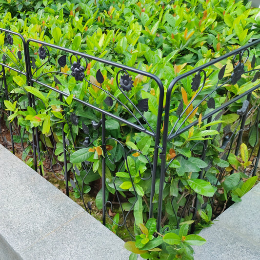 Five Pack Steel Decorative Garden Fence Panel Folding