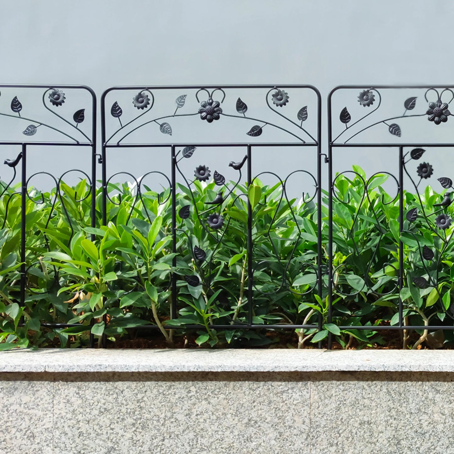 Five Pack Steel Decorative Garden Fence Panel Folding