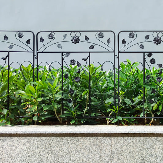 Five Pack Steel Decorative Garden Fence Panels Metal Border