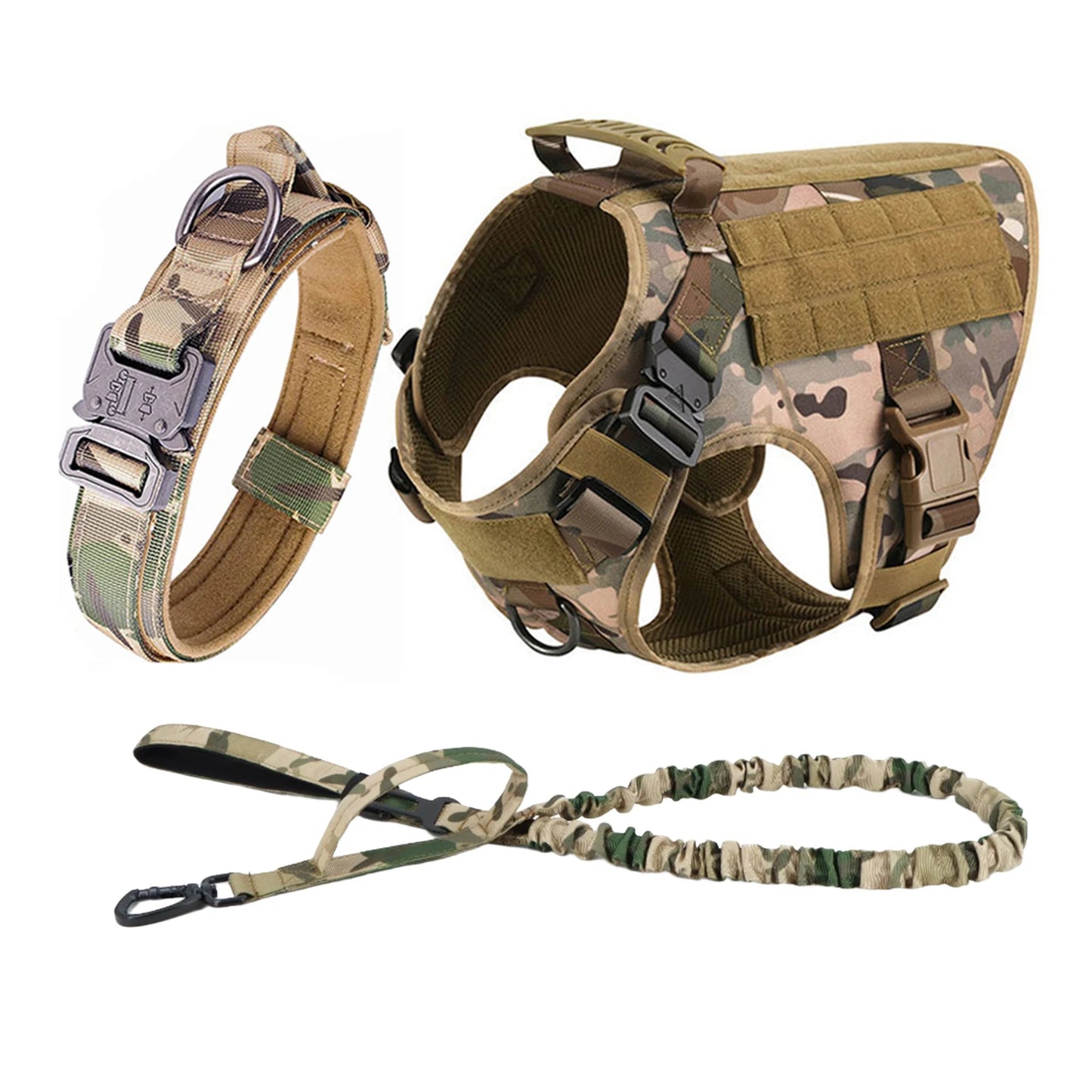 Tactical Dog Harness With Molle Pouches For Medium To Large German Shepherds
