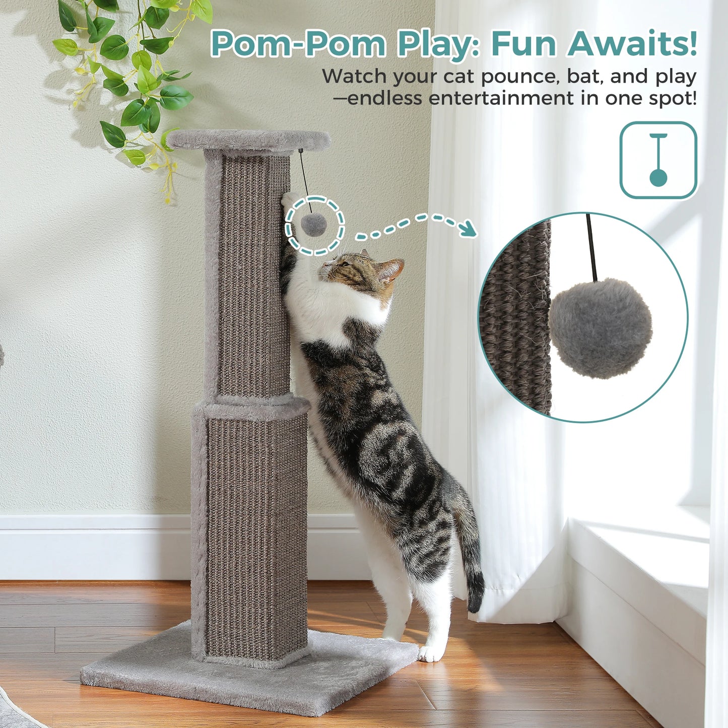 PAWZ Road Cat Scratching Post For Indoor Cats Durable Toy