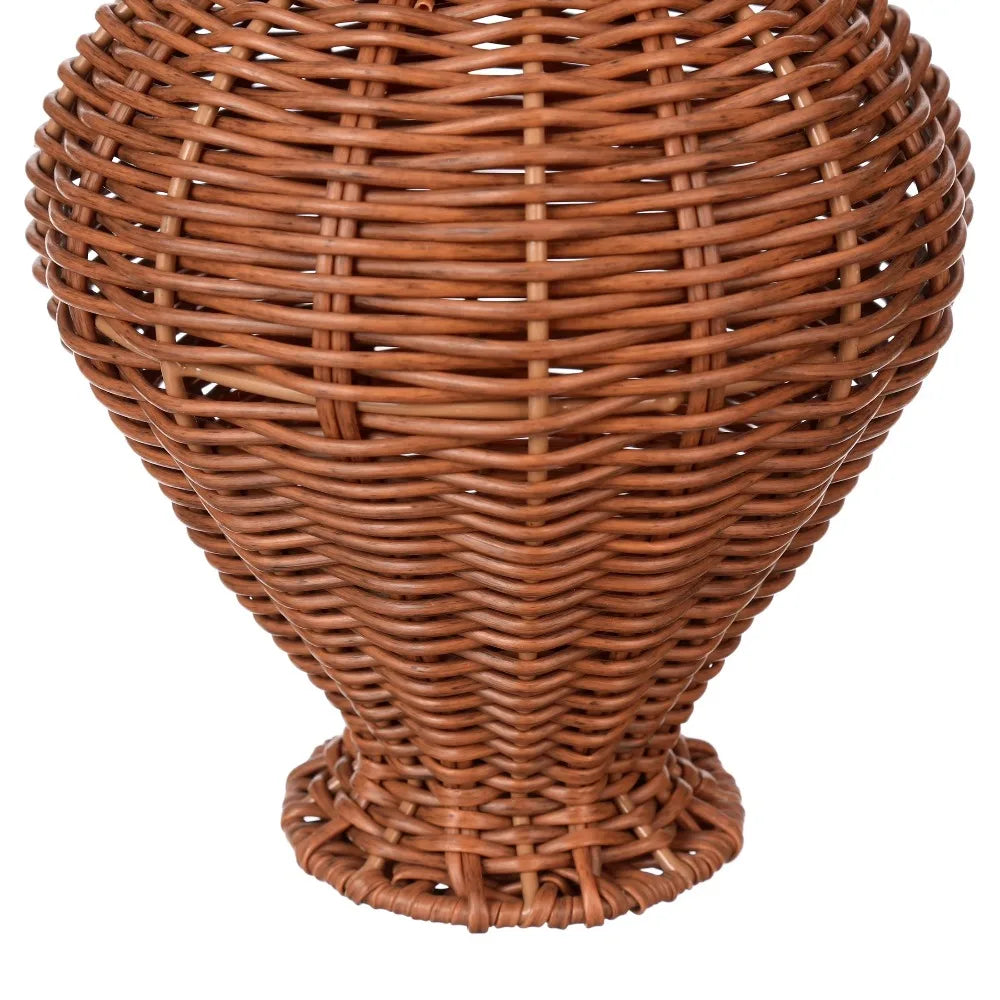 Hot Sale Large Woven Faux Rattan Indoor Vase Brown Planter Home Decor Set of 1