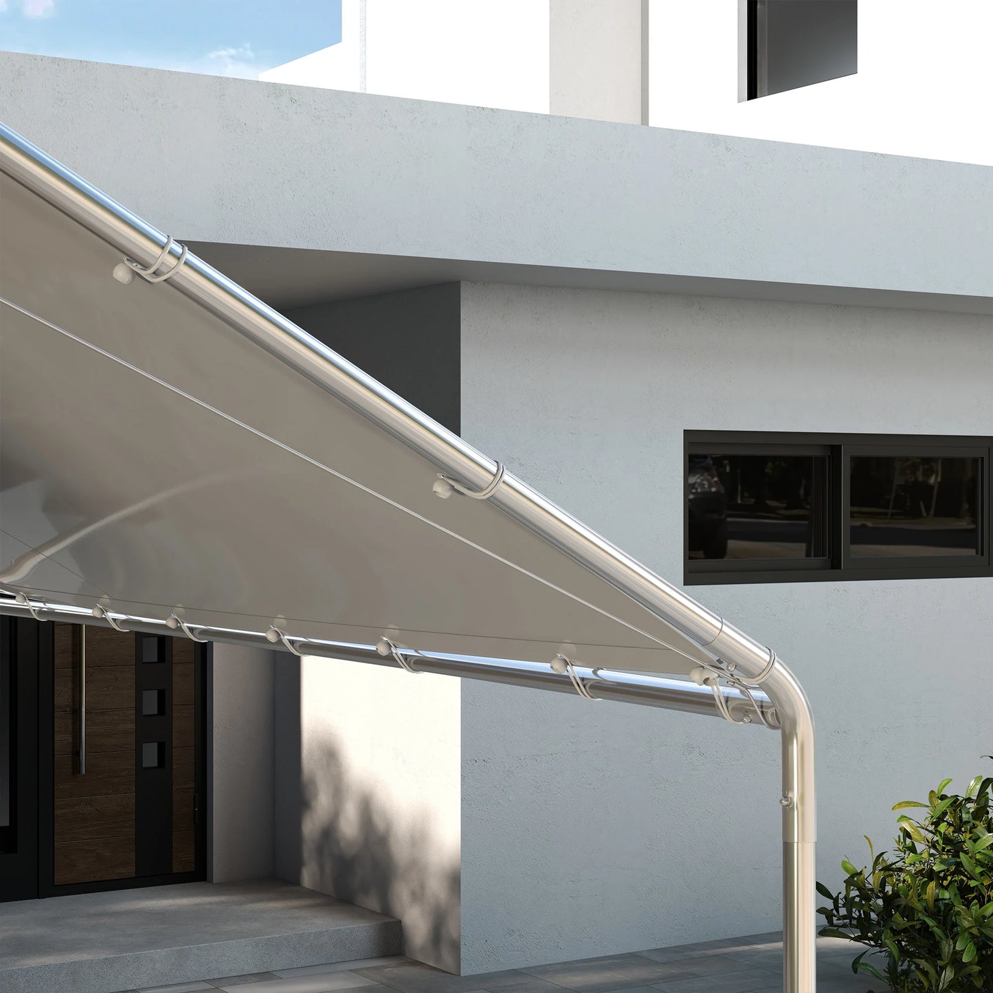 10' X 20' Carport Roof, Canopy Replacement Cover for 84C-159 Series, with Ball Bungee Cords, White