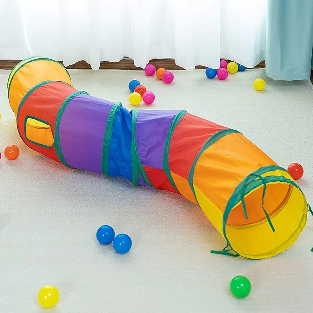 Cat Tunnel Indoor Interactive, Rabbit Tunnel Toys, Pet Toys Play Tunnels for Cats Kittens Rabbits Puppies Crinkle Up Rainbow 47