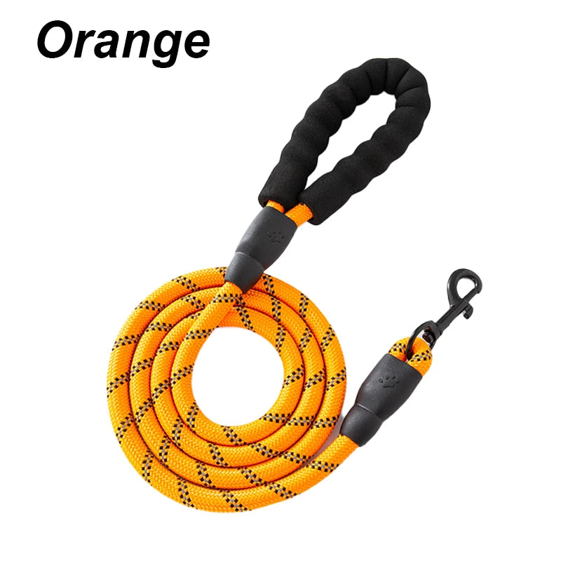 Nylon Reflective Foam Handle Leash For All Dogs Non Slip Adjustable