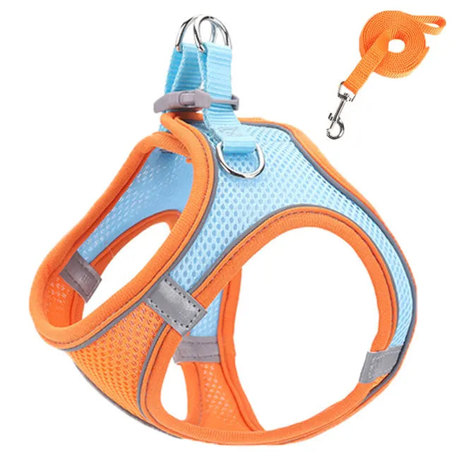 Reflective Cat Harness And Adjustable Leash Set For Cats And Small Dogs
