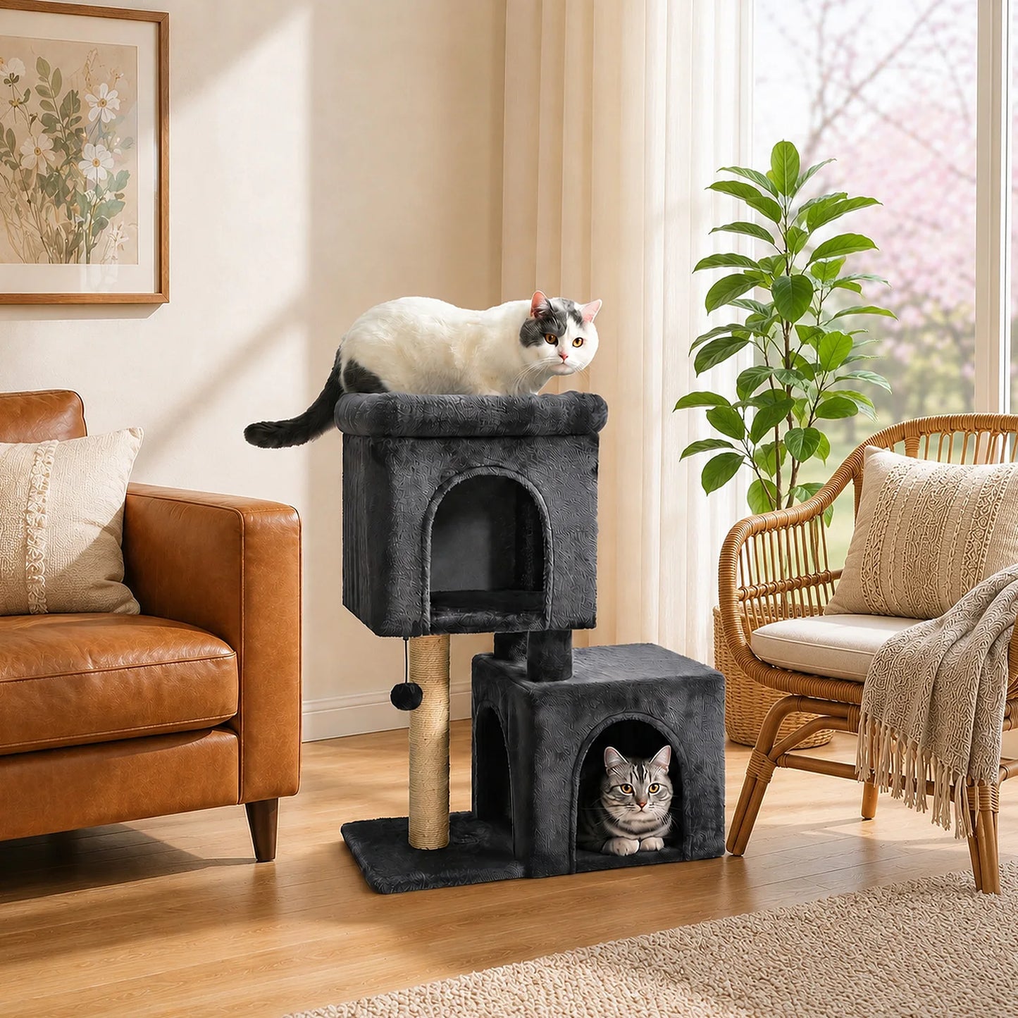 PAWZ Road Cat Tree With Cozy Condos And Scratching Post