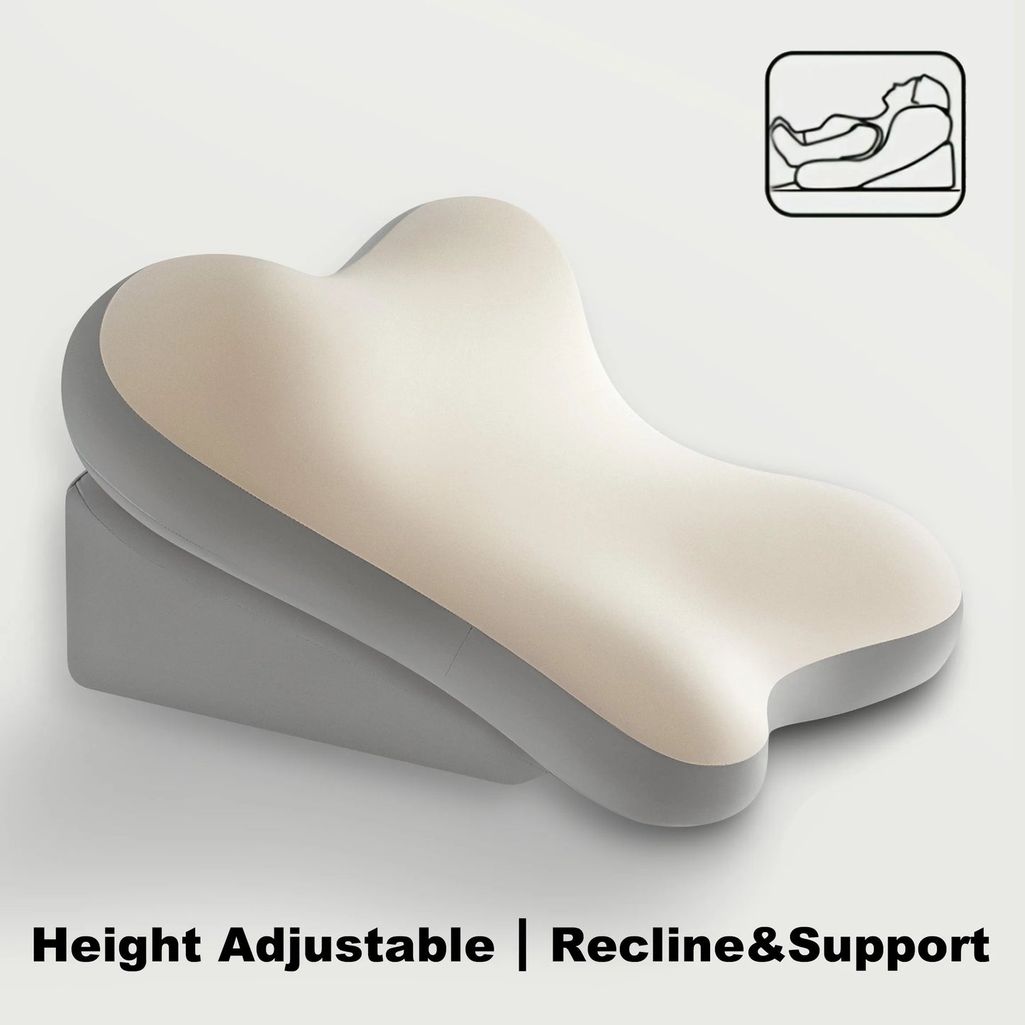 ELHIVE Adjustable Bed Wedge Pillow Memory Foam Backrest