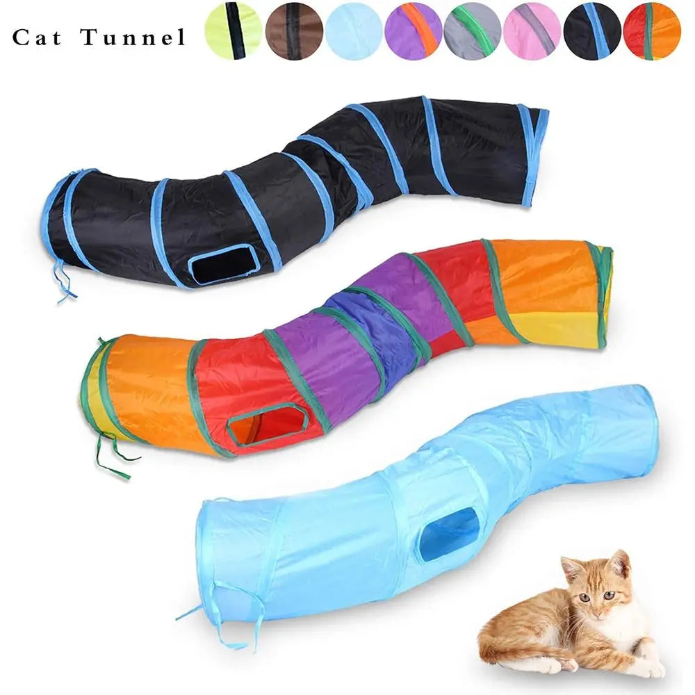 Cat Tunnel Indoor Interactive, Rabbit Tunnel Toys, Pet Toys Play Tunnels for Cats Kittens Rabbits Puppies Crinkle Up Rainbow 47