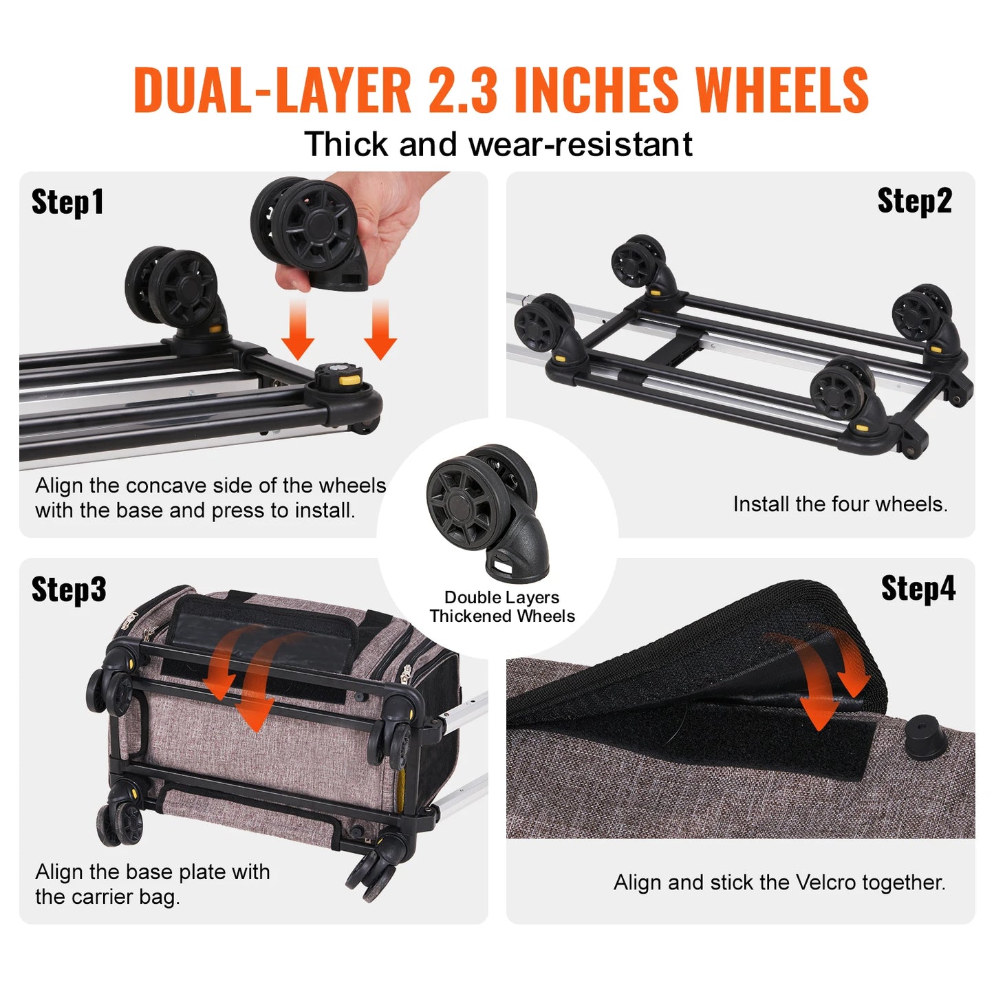 Pet Carrier Backpack With Telescopic Handle Wheels For Travel
