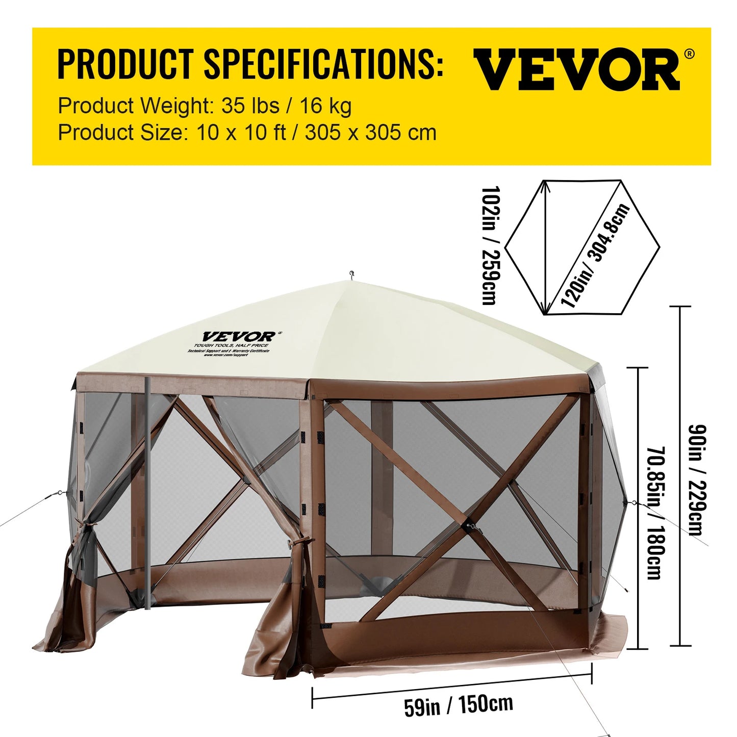 SucceBuy Pop Up Camping Gazebo Shelter For Outdoor Shade And Tents