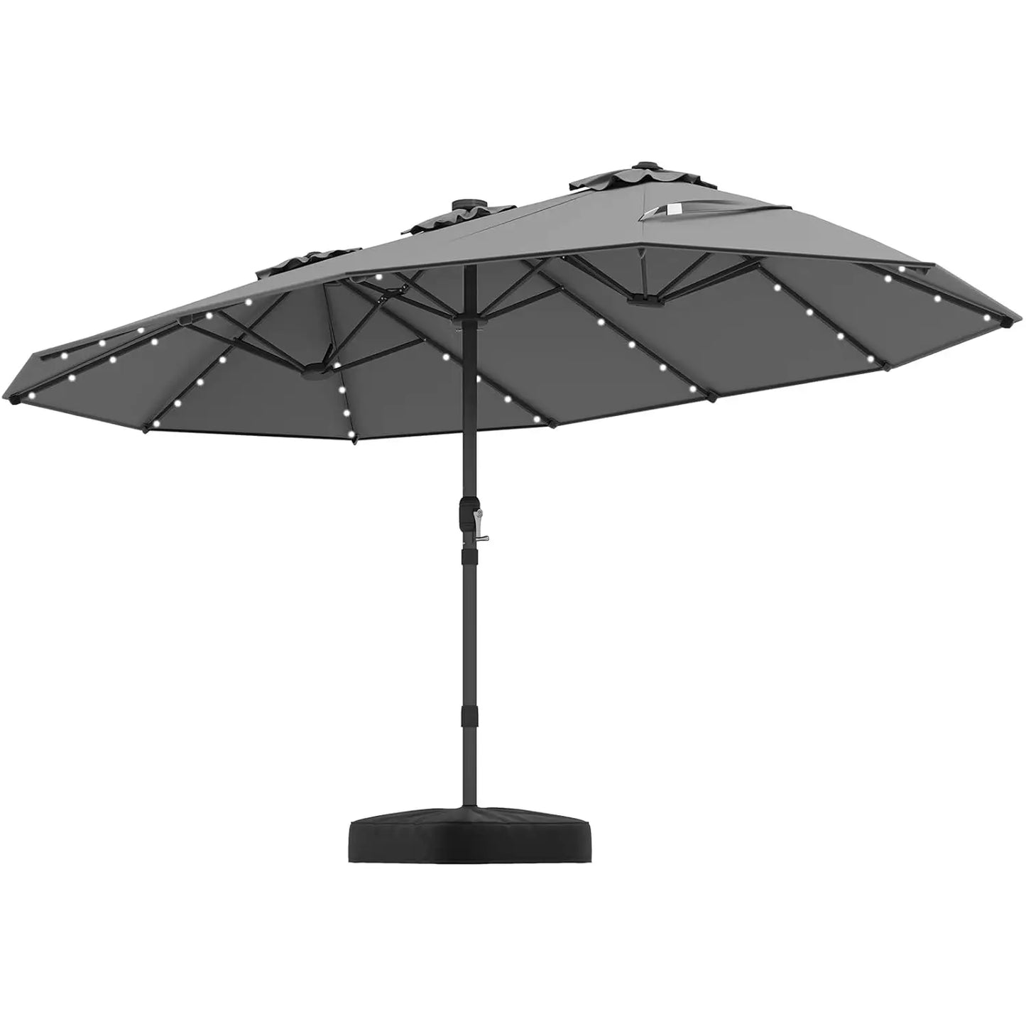 Double Sided Solar Patio Umbrella With 48 LED Lights