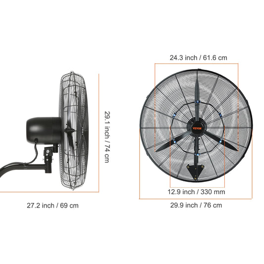SucceBuy High Velocity Industrial Wall Mount Fan For Warehouse
