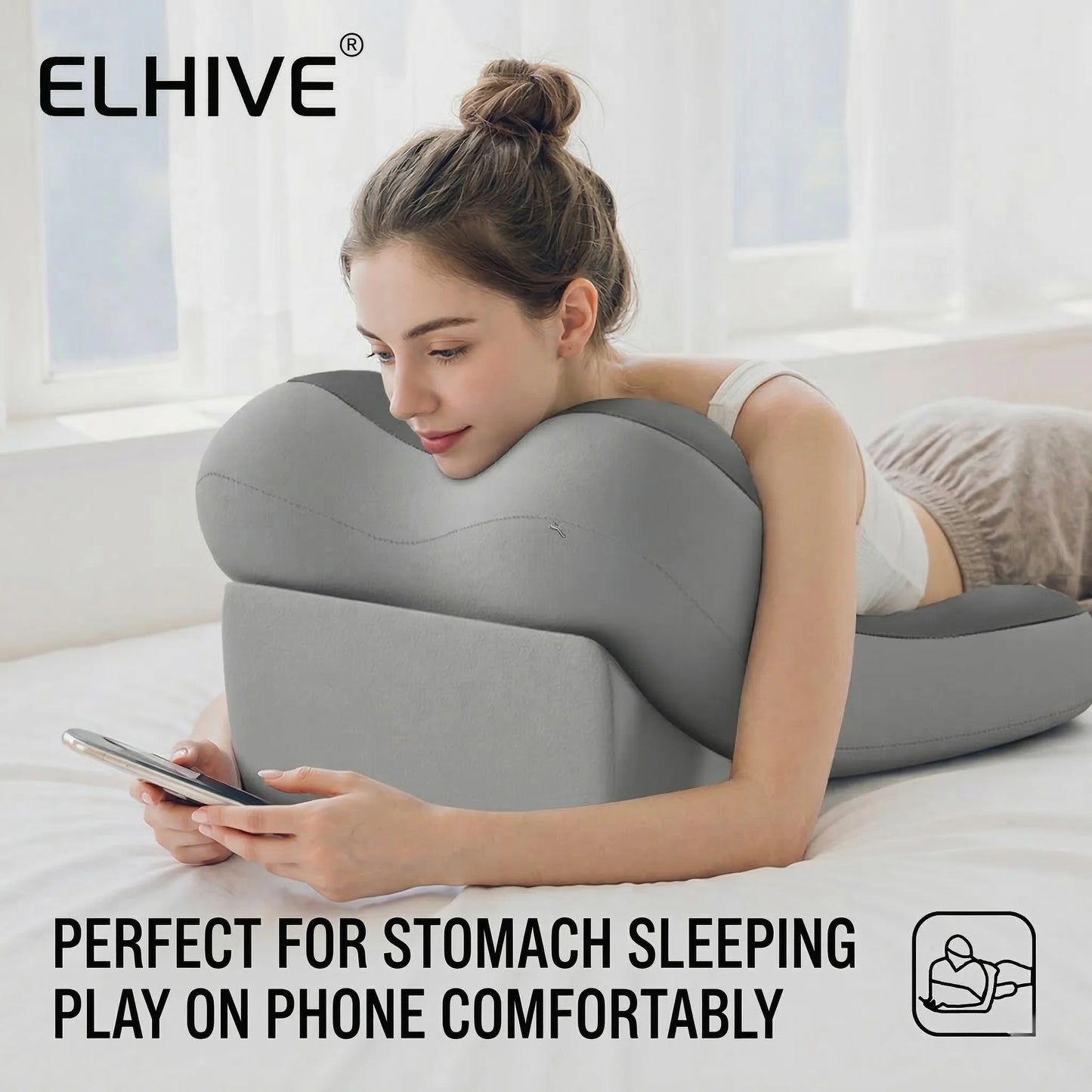 ELHIVE Adjustable Bed Wedge Pillow Memory Foam Backrest